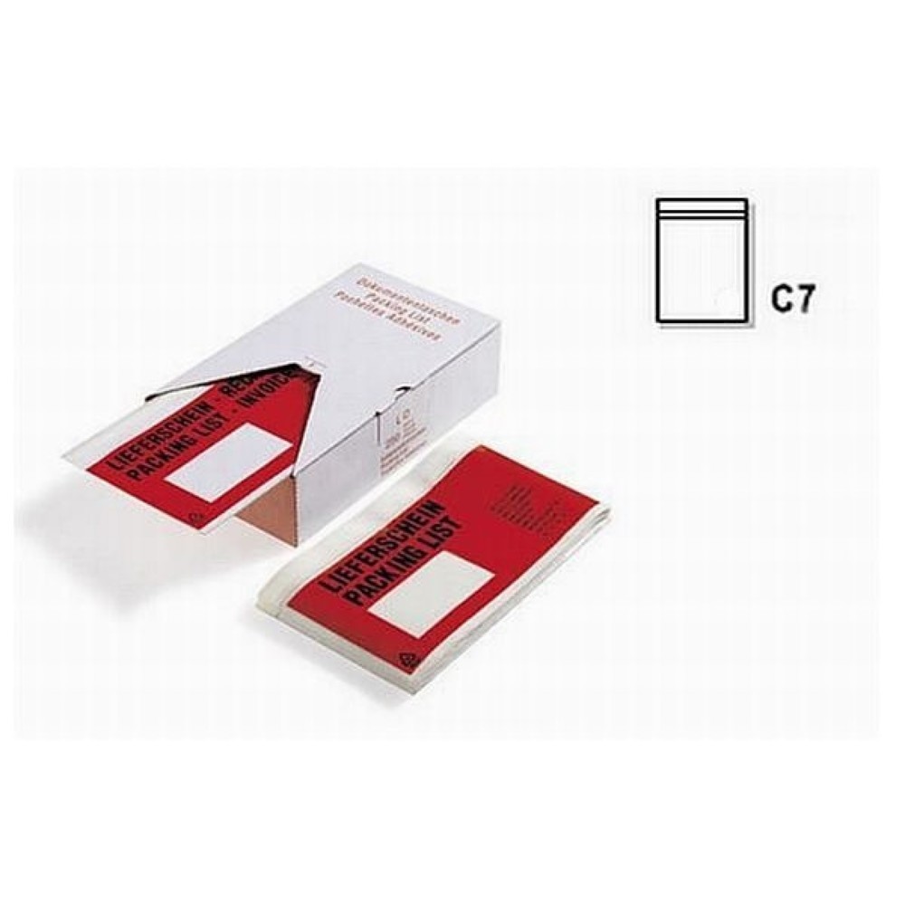 Produktabbildung: Dokumententaschen, 90 x 118 mm, DIN C7, ohne Druck, 1 VE = 2000 Stk