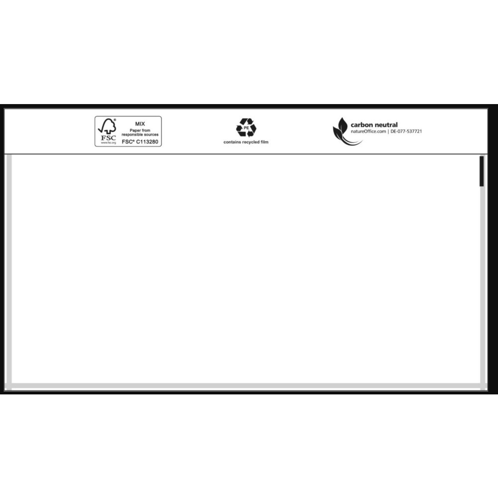 Produktabbildung: Dokumententaschen ohne Aufdruck, LxB 240 x 110 mm, DIN lang, 1.000 Stk/VE