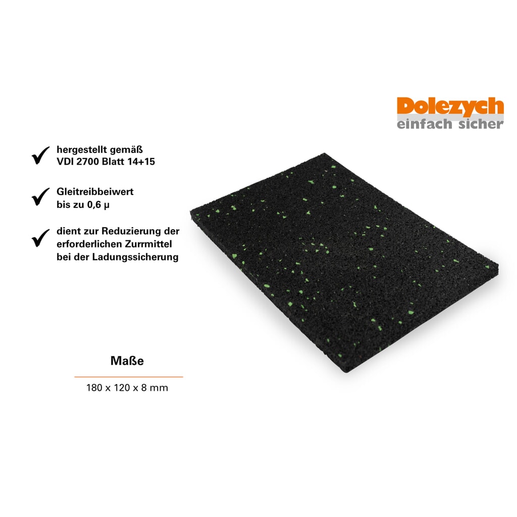 Dolezych Anti-Rutschmatte DoMatt, Maße 180 x 120 x 8 mm Produktabbildung Nr. 2: Dolezych Anti-Rutschmatte DoMatt, Maße 180 x 120 x 8 mm