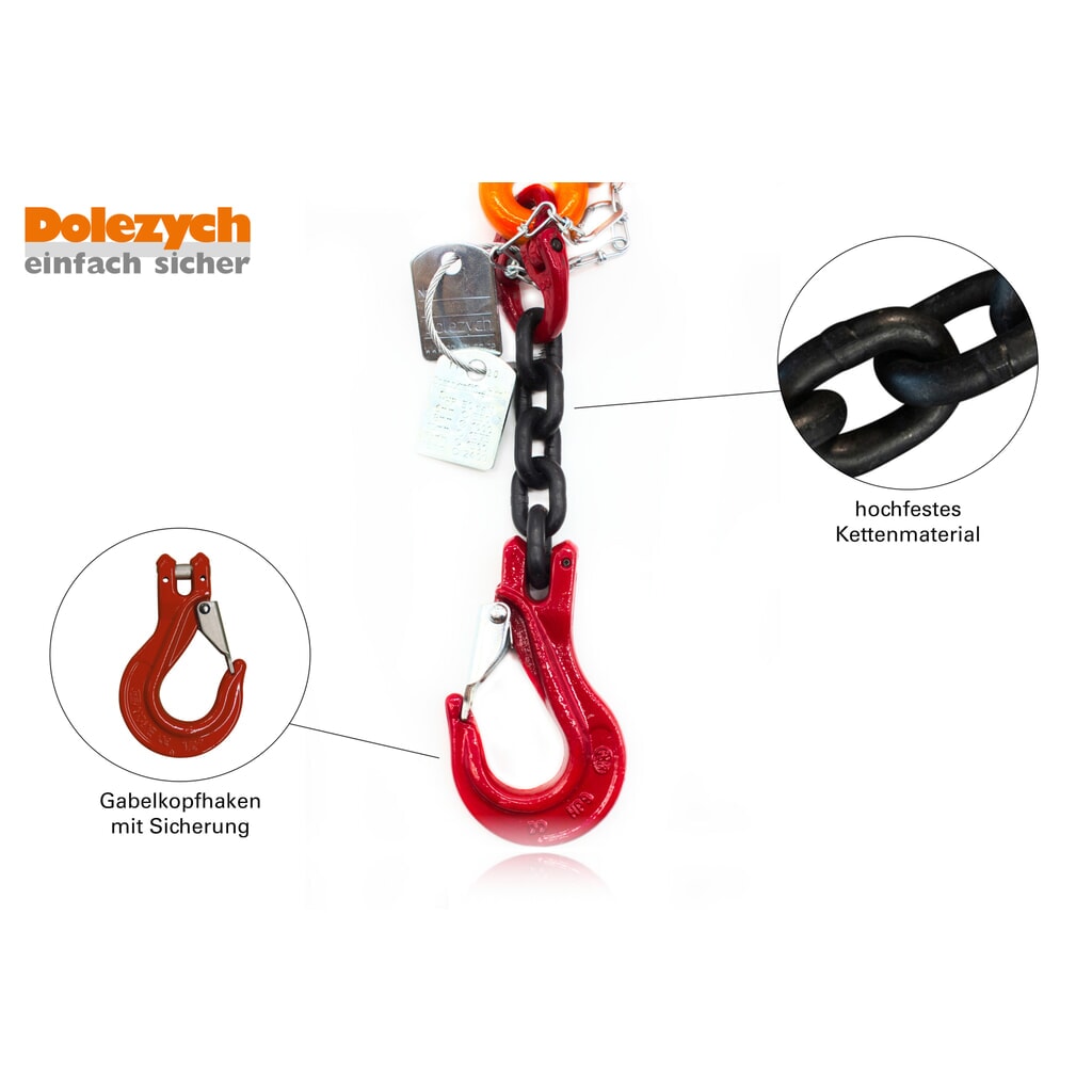 Dolezych Spann-Zurrkette, 1-teilig, PowerLash mit DoRa-Ratschlastspanner, 6.300 daN, Länge 3,50 m Produktabbildung Nr. 2: Dolezych Spann-Zurrkette, 1-teilig, PowerLash mit DoRa-Ratschlastspanner, 6.300 daN, Länge 3,50 m