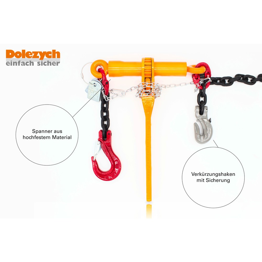Produktabbildung Nr. 3: Dolezych Spann-Zurrkette, 1-teilig, PowerLash mit DoRa-Ratschlastspanner, 6.300 daN, Länge 3,50 m