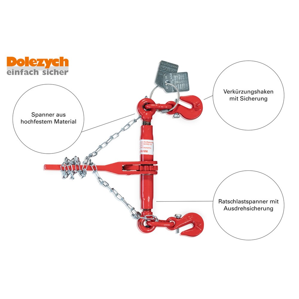 Produktabbildung Nr. 3: Dolezych Spann-Zurrkette, 2-teilig, Gabelkopfhaken beidseitig, 4.000 daN, Länge 6 m