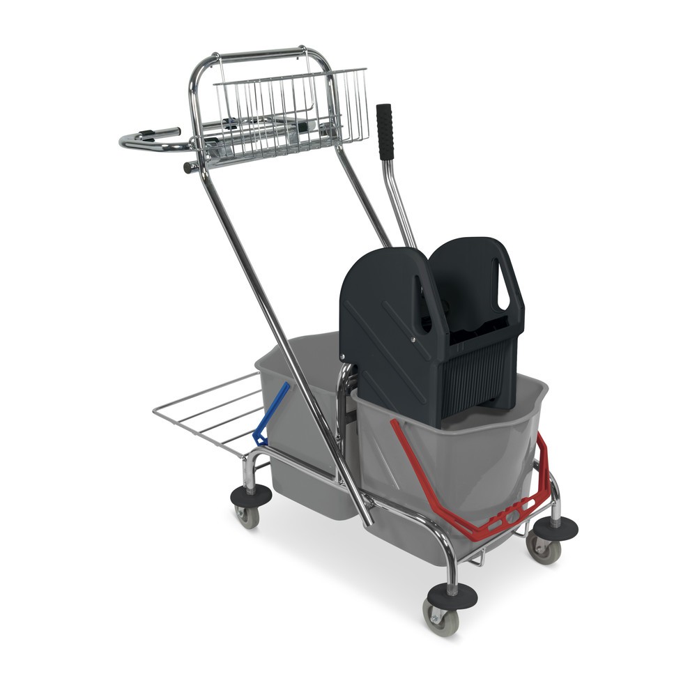 Produktabbildung: Doppelfahreimer-Set Sprintus, Chrom, Eimer 2 x 17 Liter