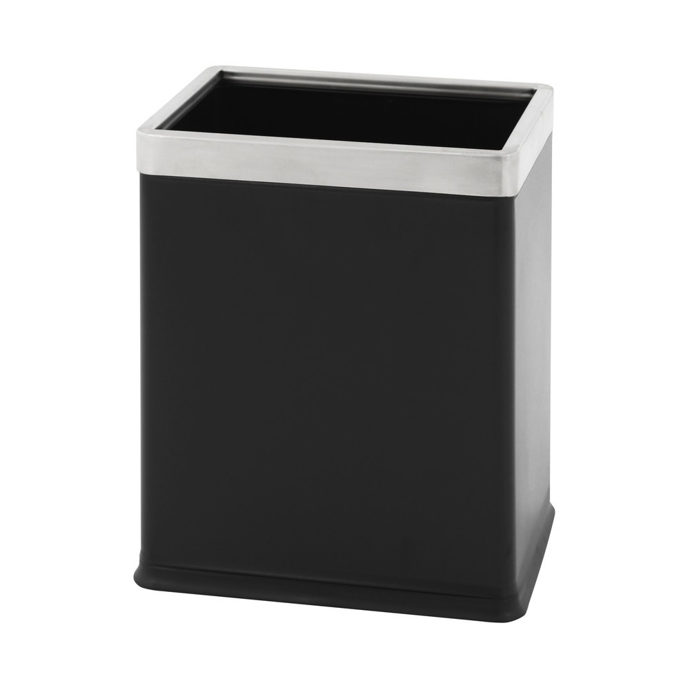 Produktabbildung: Doppelwand-Papierkorb, rechteckig, 10 Liter, schwarz