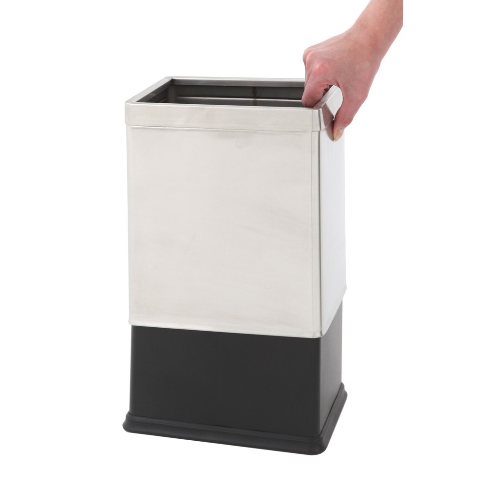 Produktabbildung Nr. 2: Doppelwand-Papierkorb, rechteckig, 10 Liter, Edelstahl mattiert