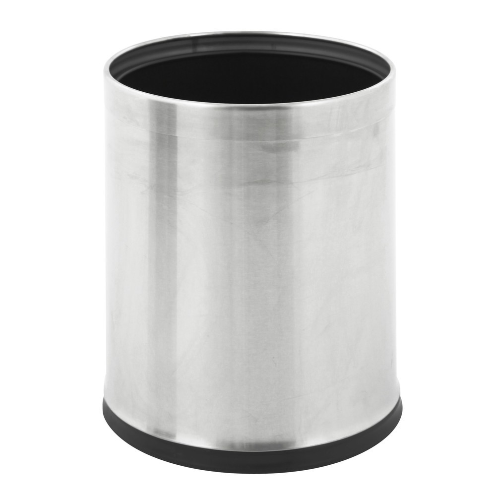 Produktabbildung: Doppelwand-Papierkorb, rund, 10 Liter, Edelstahl mattiert