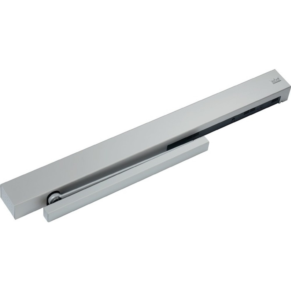 DORMAKABA Freilauf-Gleitschienen-Türschließer TS 99 FLR, silber EN 2-5, Kopfmontage Bandseite EN 2-5 Produktabbildung: DORMAKABA Freilauf-Gleitschienen-Türschließer TS 99 FLR, silber EN 2-5, Kopfmontage Bandseite EN 2-5
