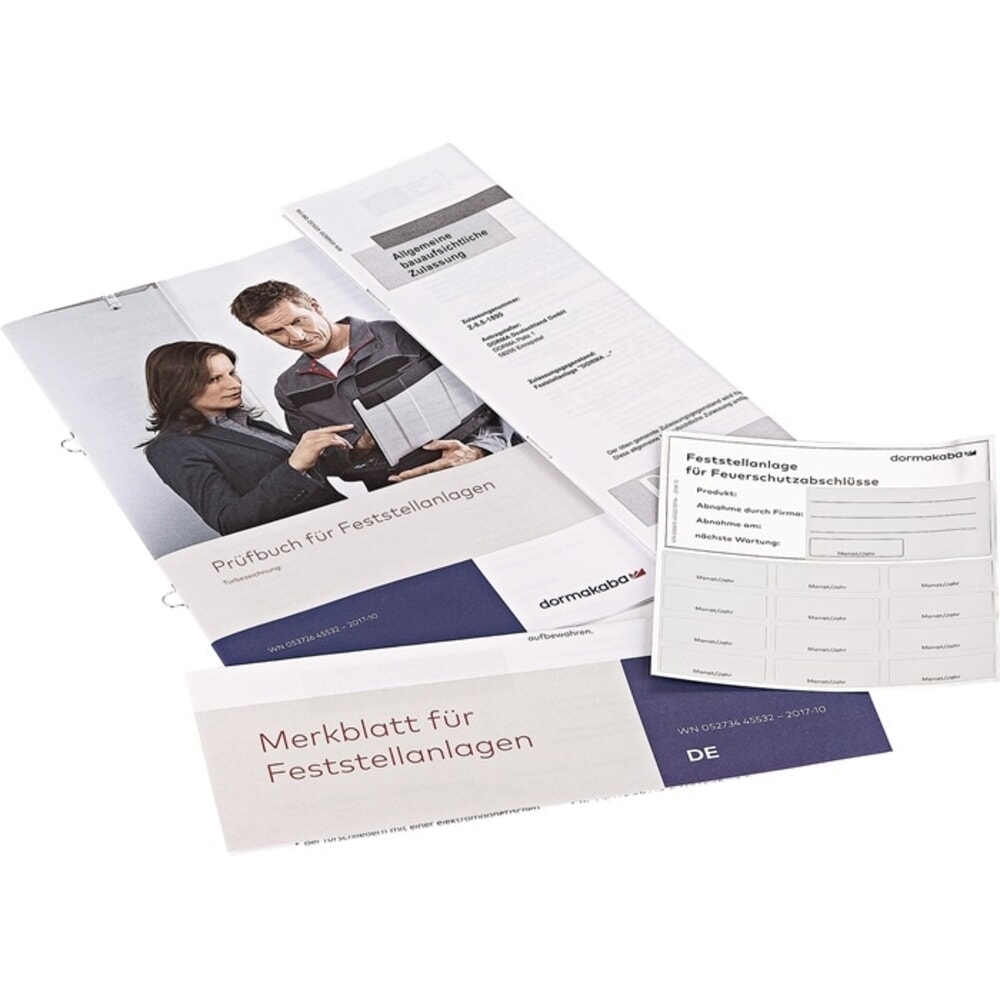 Produktabbildung Nr. 2: DORMAKABA Zulassungsetikett, zu Feststellanlagen