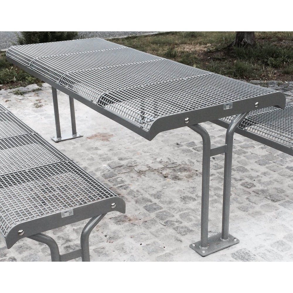 Produktabbildung Nr. 2: Drahtgitter-Tisch Ergolax, HxBxT 780 x 1.958 x 780 mm, mit Flanschbefestigung, graubraun