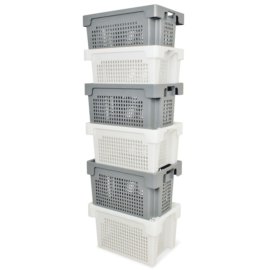 Eurobox, Wände + Boden durchbrochen, 32 Liter, weiß Produktabbildung Nr. 3: Eurobox, Wände + Boden durchbrochen, 32 Liter, weiß