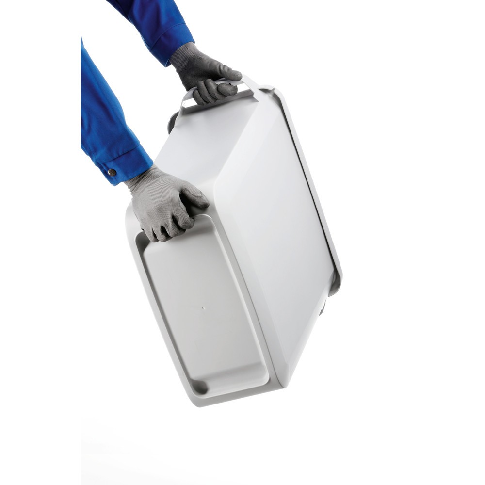 Produktabbildung Nr. 3: DURABLE Abfallbehälter DURABIN® 60L mit Klappdeckel + Info-Rahmen DURAFRAME®, gelb