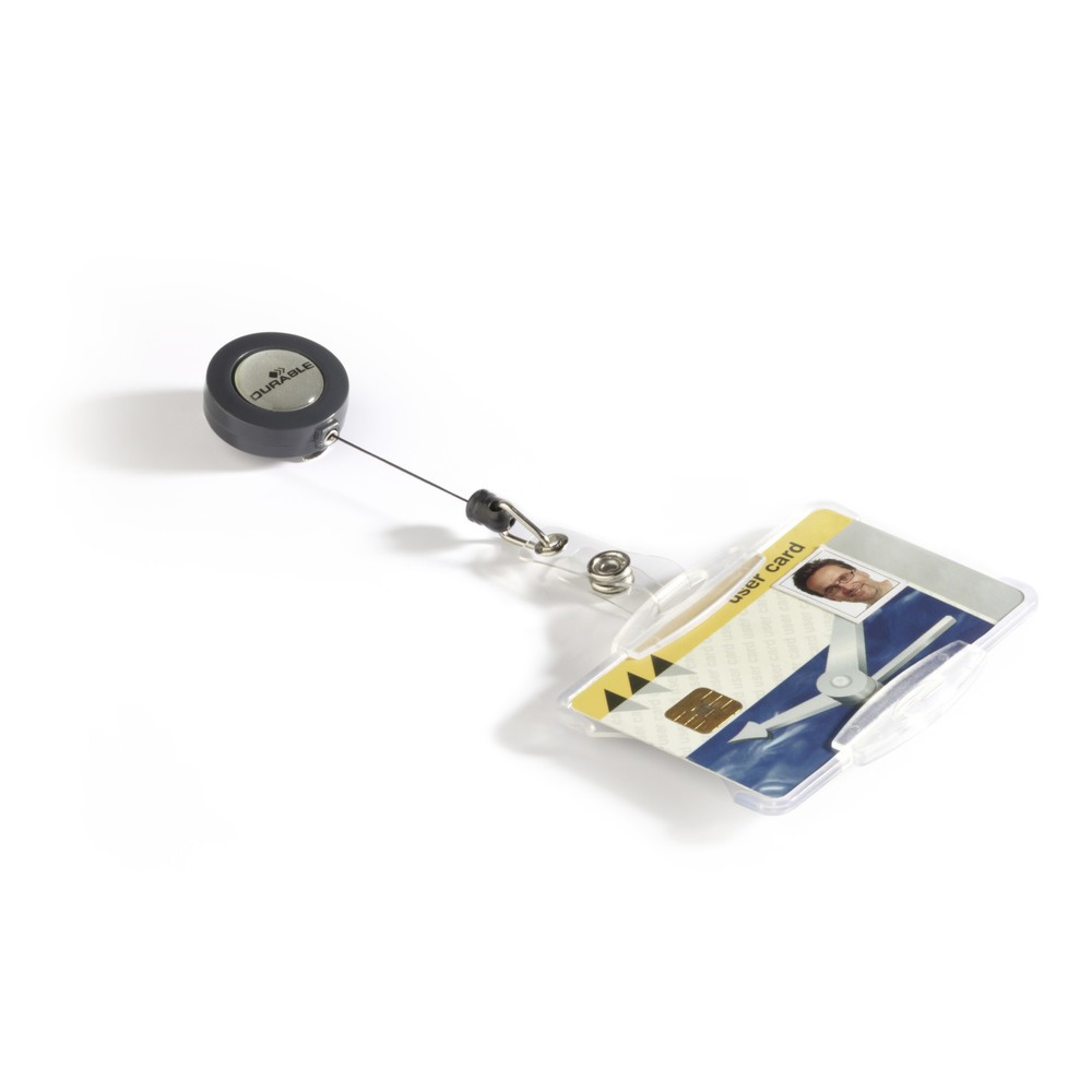 Produktabbildung: DURABLE AUSWEISHALTER MIT JOJO FÜR 1 BETRIEBS-/ SICHERHEITSAUSWEIS 60 Stück