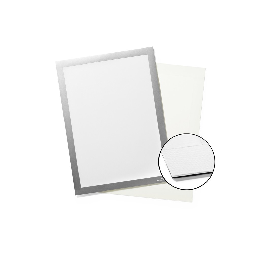 Produktabbildung: DURABLE Info-Rahmen DURAFRAME® GRIP A4, mit Klettstreifen und Magnetverschluss, silber