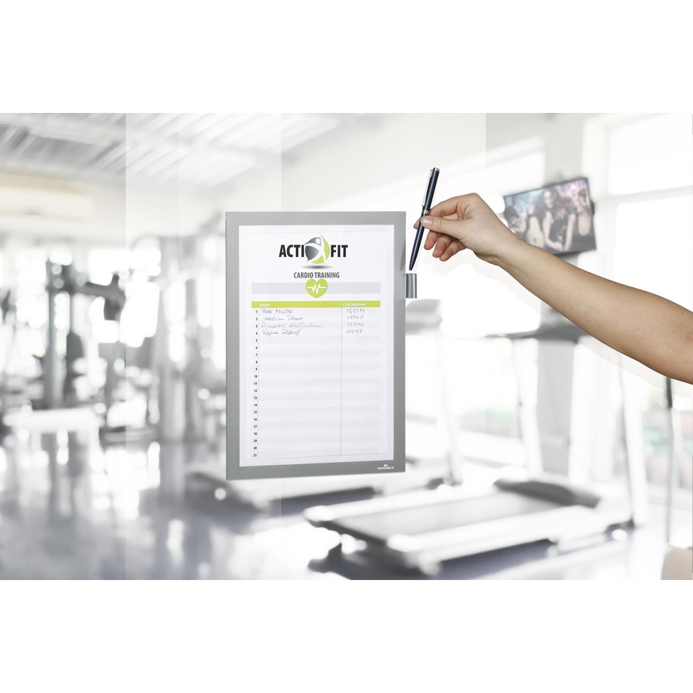 Produktabbildung Nr. 3: DURABLE Info-Rahmen DURAFRAME® NOTE A4, mit Magnetverschluss und Stifthalter, silber
