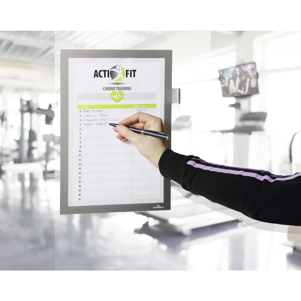 Produktabbildung Nr. 6: DURABLE Info-Rahmen DURAFRAME® NOTE A4, mit Magnetverschluss und Stifthalter, silber