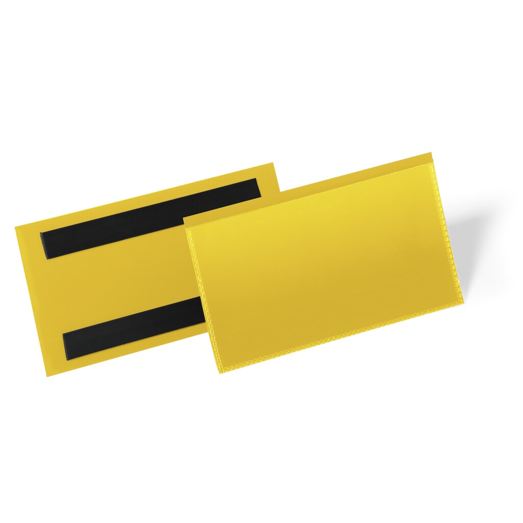 DURABLE Magnetische Etikettentasche 150 x 67 mm, gelb Produktabbildung: DURABLE Magnetische Etikettentasche 150 x 67 mm, gelb