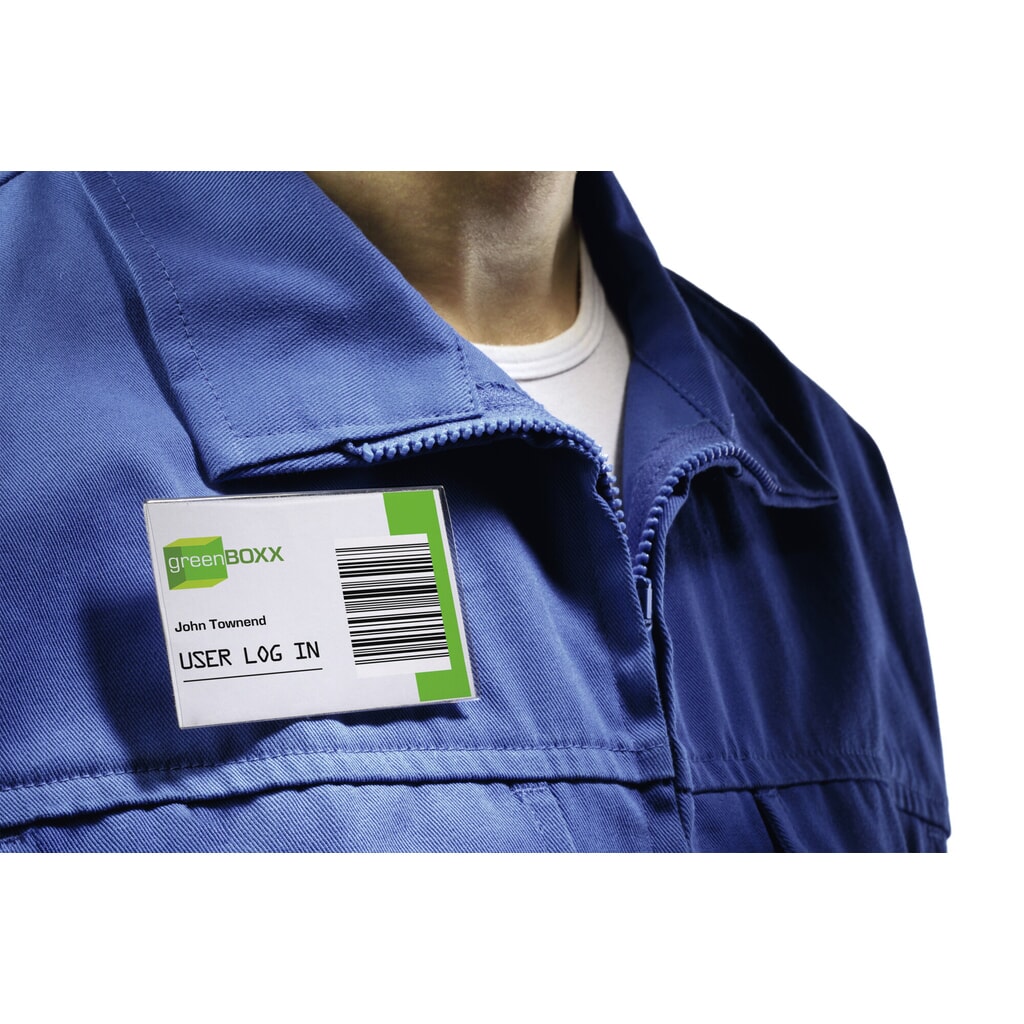 DURABLE Namensschild mit Kombiklemme 54 x 90 mm 100 Stück Produktabbildung: DURABLE Namensschild mit Kombiklemme 54 x 90 mm 100 Stück