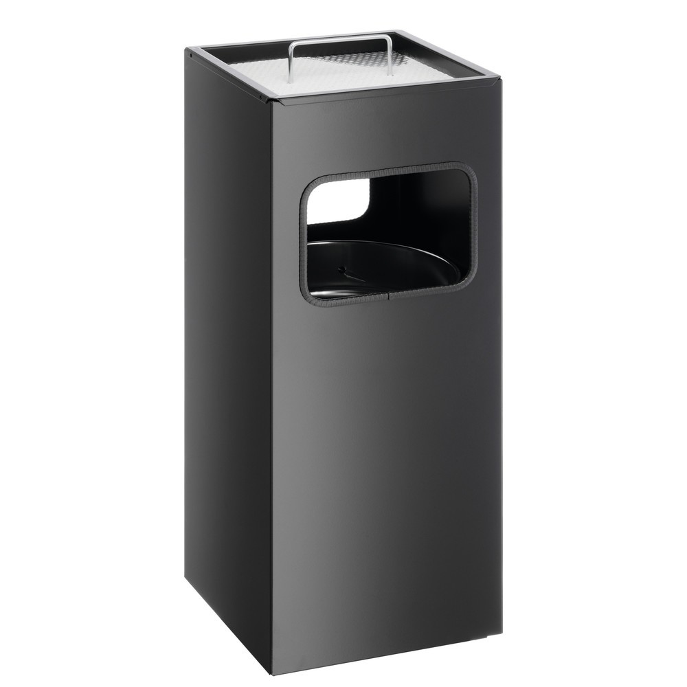 Produktabbildung: DURABLE Papierkorb Metall mit Ascher eckig, schwarz