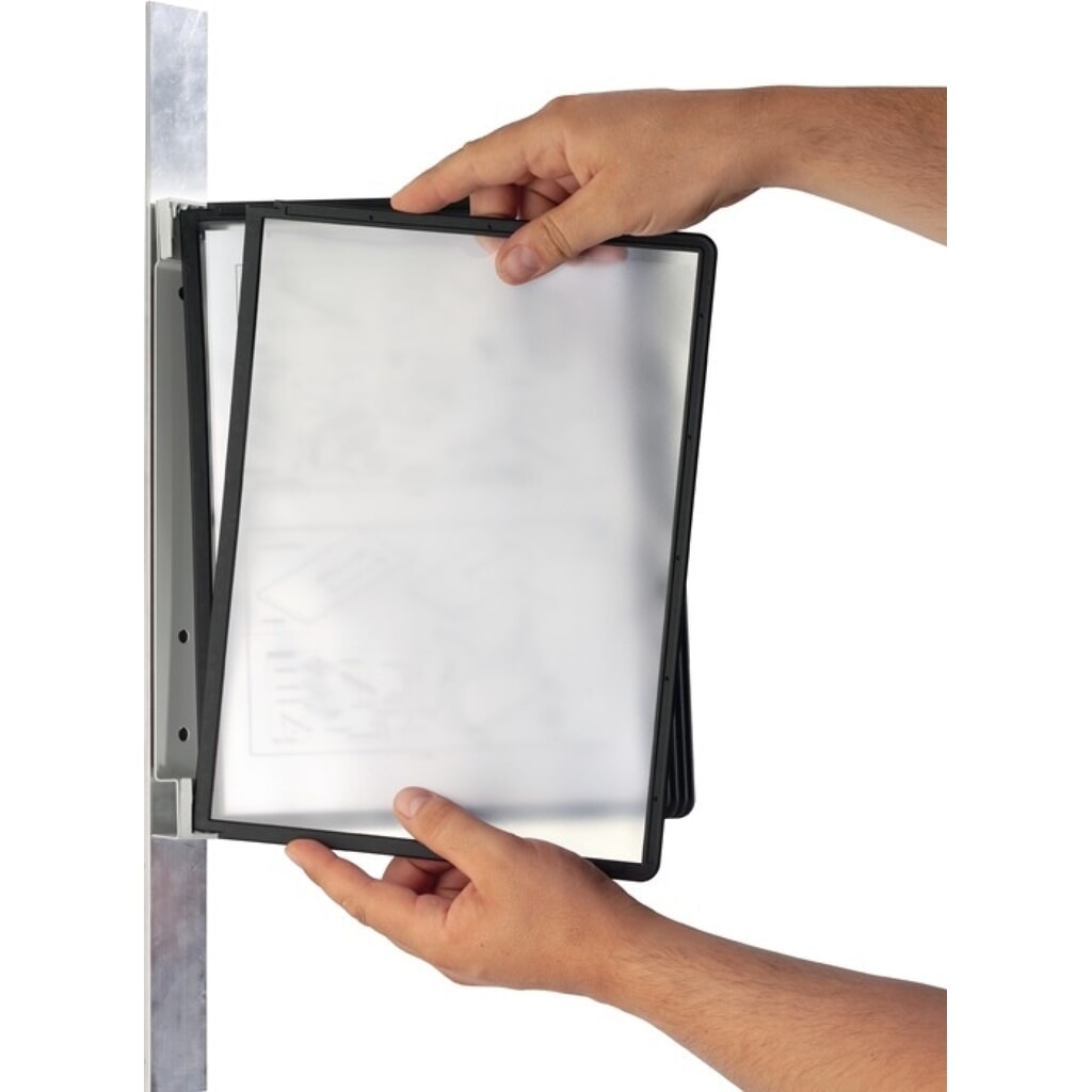 DURABLE Wandhalter, blau, 5 Sichttafeln, mit Profilrahmenf. Produktabbildung: DURABLE Wandhalter, blau, 5 Sichttafeln, mit Profilrahmenf.