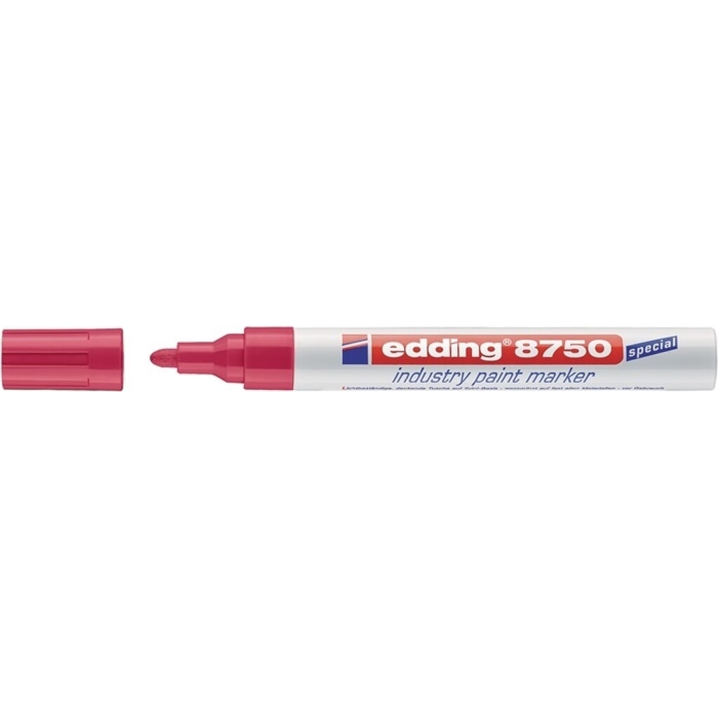 edding® Industrie-Lackmarker 8750, rot, Strichbreite 2-4 mm Rundspitze Produktabbildung: edding® Industrie-Lackmarker 8750, rot, Strichbreite 2-4 mm Rundspitze