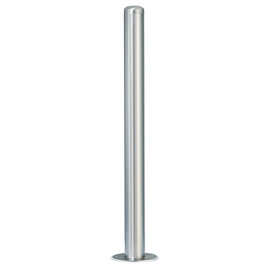 Produktabbildung Nr. 1: URBANUS Edelstahl-Sperrpfosten, umlegbar, Rundrohr Ø 76 mm zum Aufdübeln + Rundkopf, Zylinderschloss