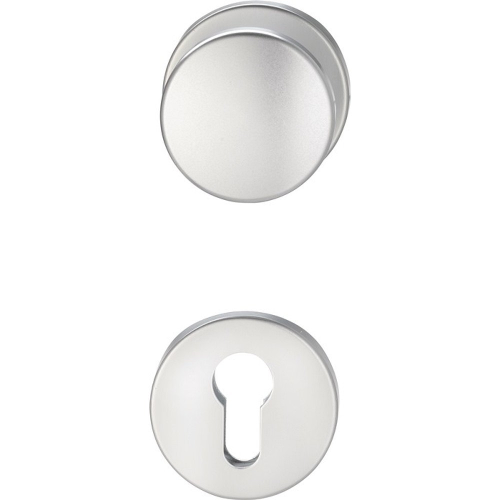 Produktabbildung: EDI Feuerschutzgarnitur Riva FS K7/103, für Türstärke 38-58 mm PZ rund, Aluminium F1 D/K, DIN links / rechts
