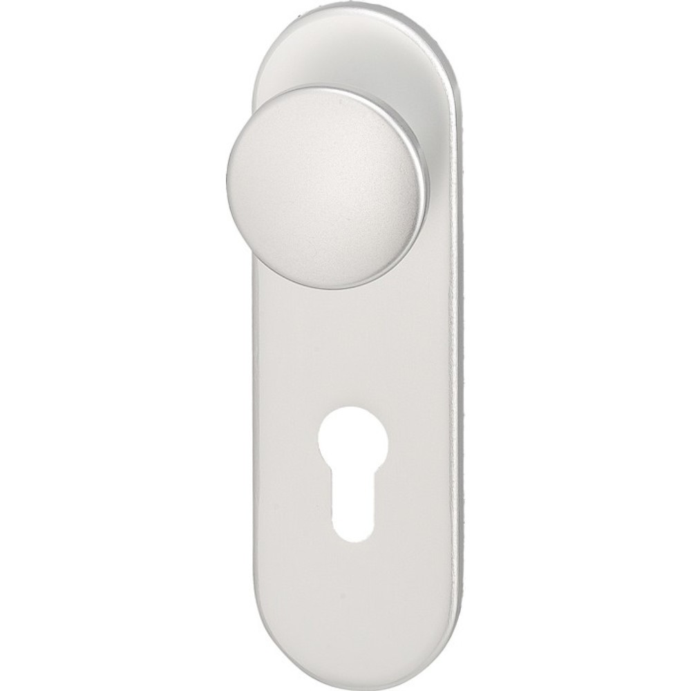 Produktabbildung: EDI Feuerschutzgarnitur Targa/K FS K7/103, für Türstärke 38-58 mm PZ abgerundet, Aluminium F1 D/K, DIN links / rechts