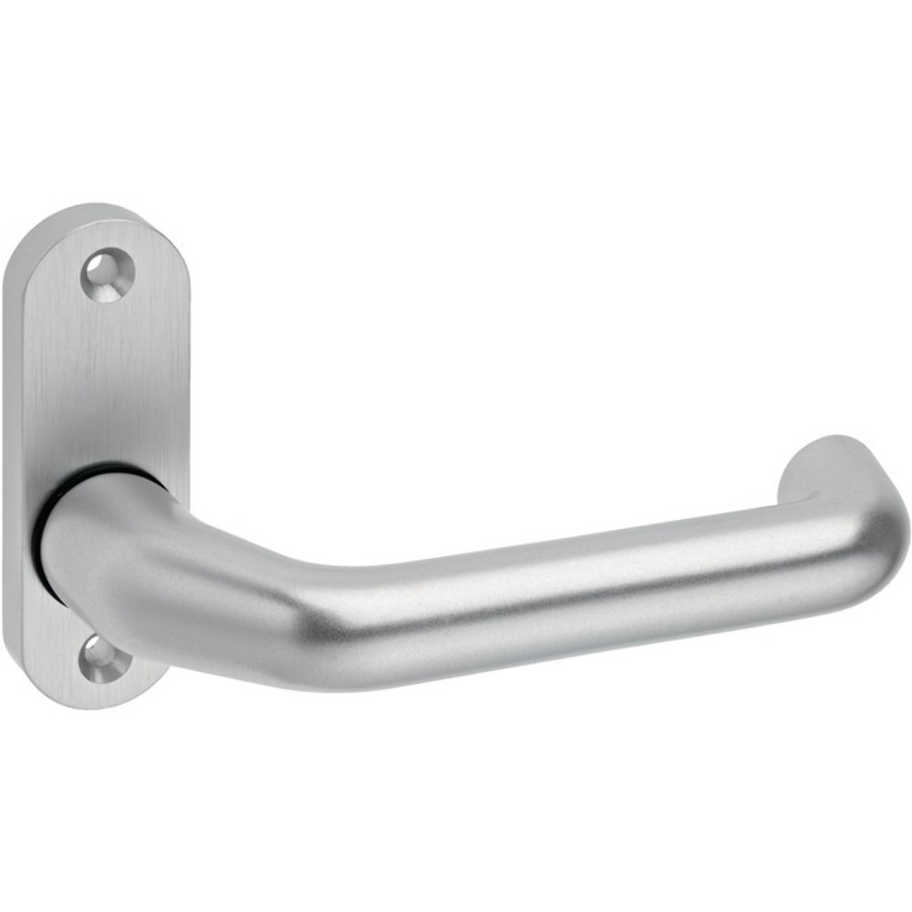 Produktabbildung: EDI Profiltürdrückerlochteil 1391/0800, oval 8 mm, Aluminium F1, gekröpft