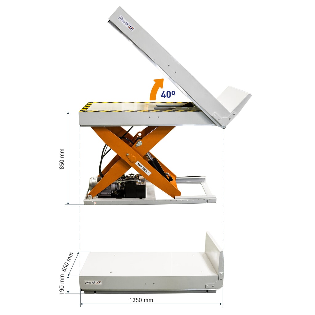 EdmoLift® Scheren-Hubtisch mit Neigefunktion Produktabbildung Nr. 2: EdmoLift® Scheren-Hubtisch mit Neigefunktion