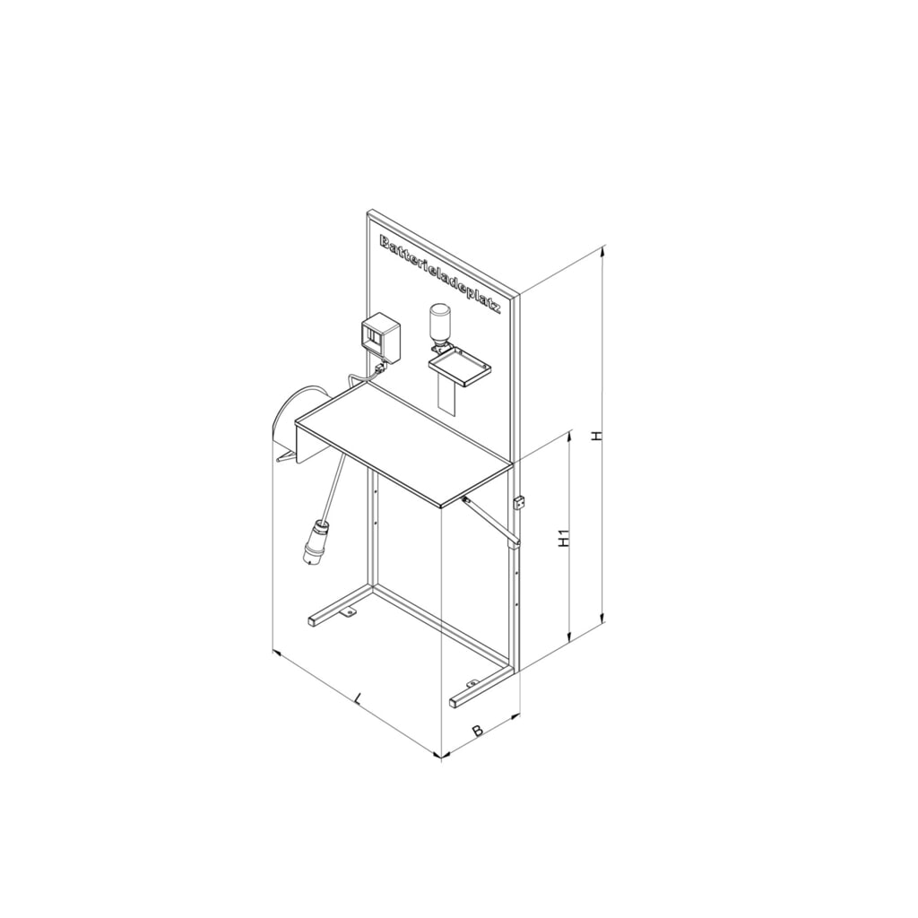 Produktabbildung Nr. 2: Eichinger® Batterie-Ladeplatz gem. GroLa BG und VdS-Infoblatt 2259, 2116.1 anthrazitgrau
