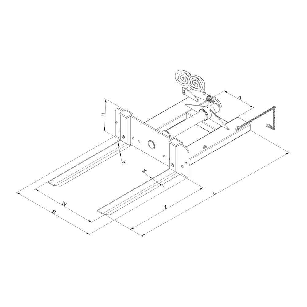 Produktabbildung Nr. 3: Eichinger® Behälterkipper hydraulisch für Behälter mit Staplerschuhen, 1500 kg,  anthrazitgrau