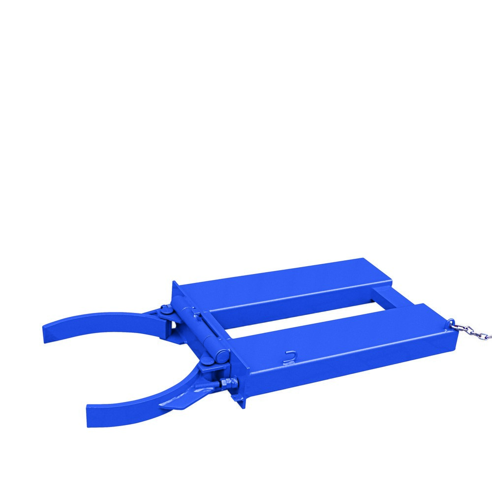 Produktabbildung Nr. 1: Eichinger® Fassgreifer für 200 l Fässer mit Verriegelungsautomatik, 2 x Fässer, enzianblau
