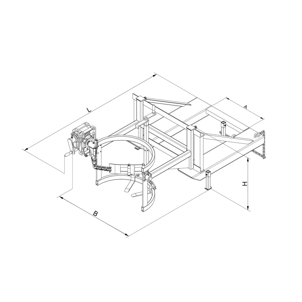 Eichinger® Fasskipper, Kurbel, 1 x Fass reinorange Produktabbildung Nr. 2: Eichinger® Fasskipper, Kurbel, 1 x Fass reinorange