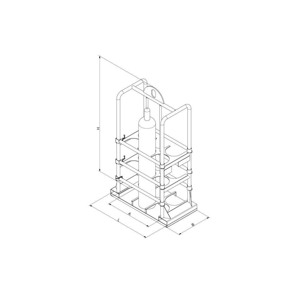 Produktabbildung Nr. 2: Eichinger® Gasflaschenkorb, 6 Flaschen ø 250 mm, enzianblau