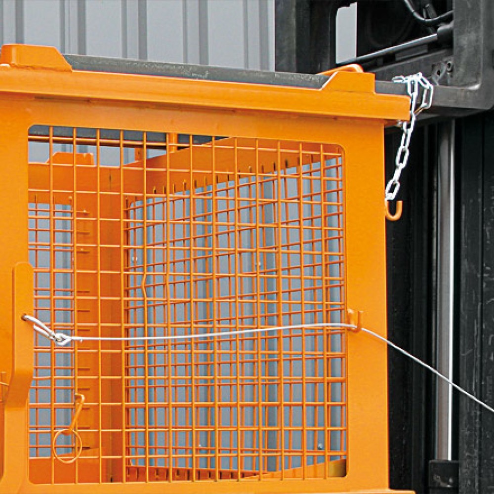Produktabbildung Nr. 2: Eichinger® Gitterbehälter mit entriegelbarer Bodenklappe, 500 kg, 1000 Liter, reinorange