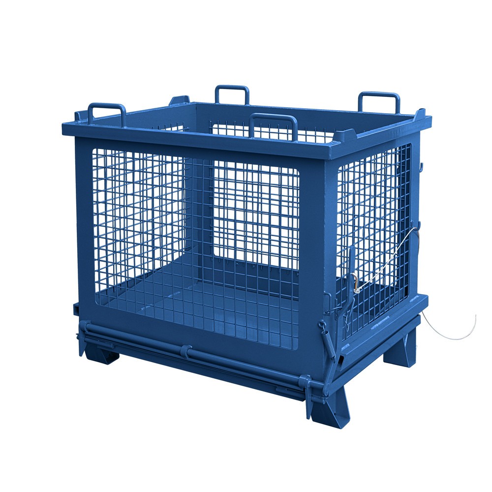 Produktabbildung Nr. 1: Eichinger® Gitterbehälter mit entriegelbarer Bodenklappe, 500 kg, 1000 Liter, enzianblau