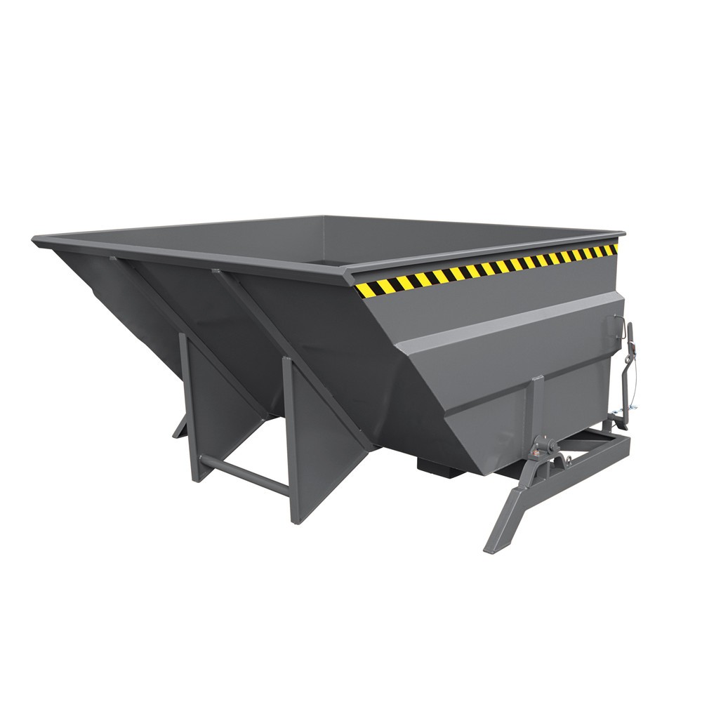 Produktabbildung: Eichinger® Kippbehälter extragroß und massiv, 2500 kg, 4000 Liter, anthrazitgrau