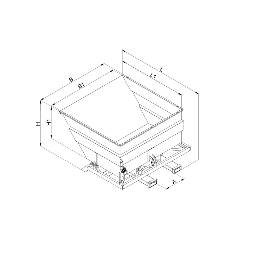 Produktabbildung Nr. 3: Eichinger® Kippbehälter extragroß und massiv, 2500 kg, 3000 Liter, enzianblau