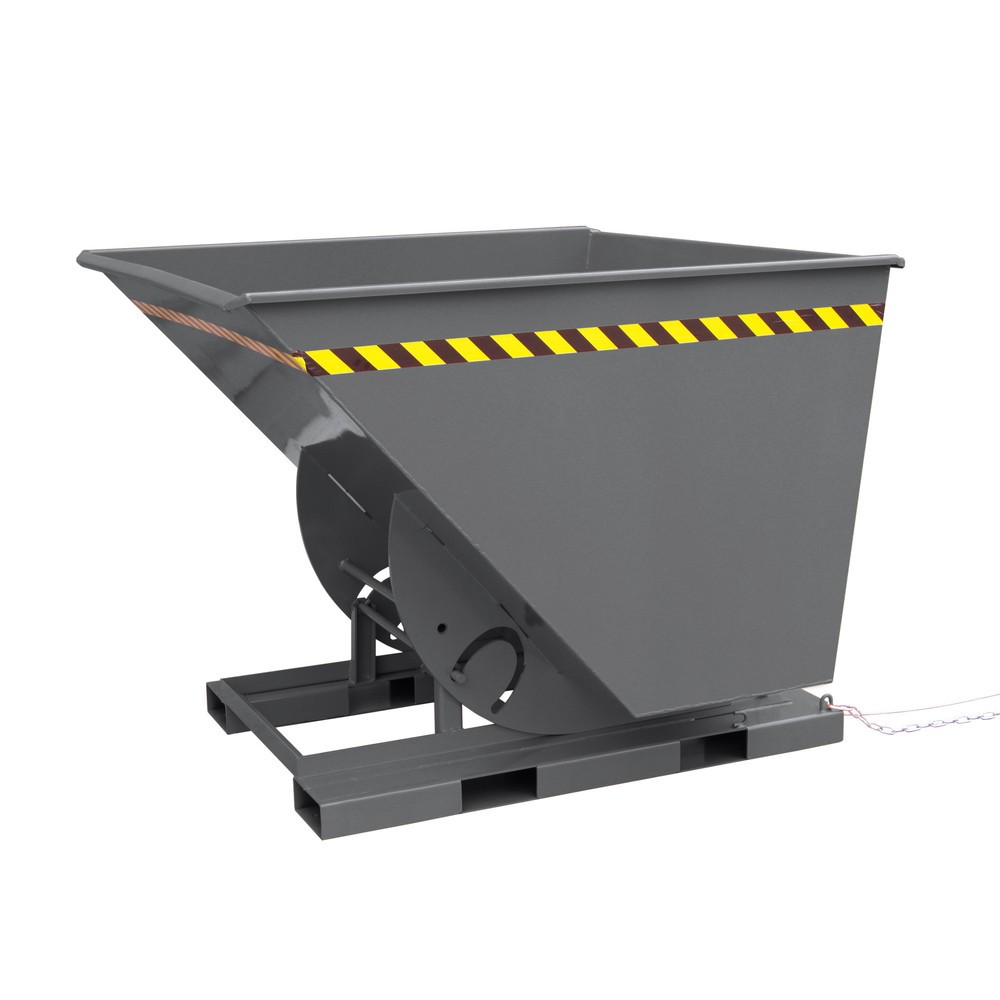 Produktabbildung: Eichinger® Kippbehälter in hoher Bauhöhe, quer zur und in Fahrtrichtung kippbar, 1000 kg, 300 Liter, anthrazitgrau