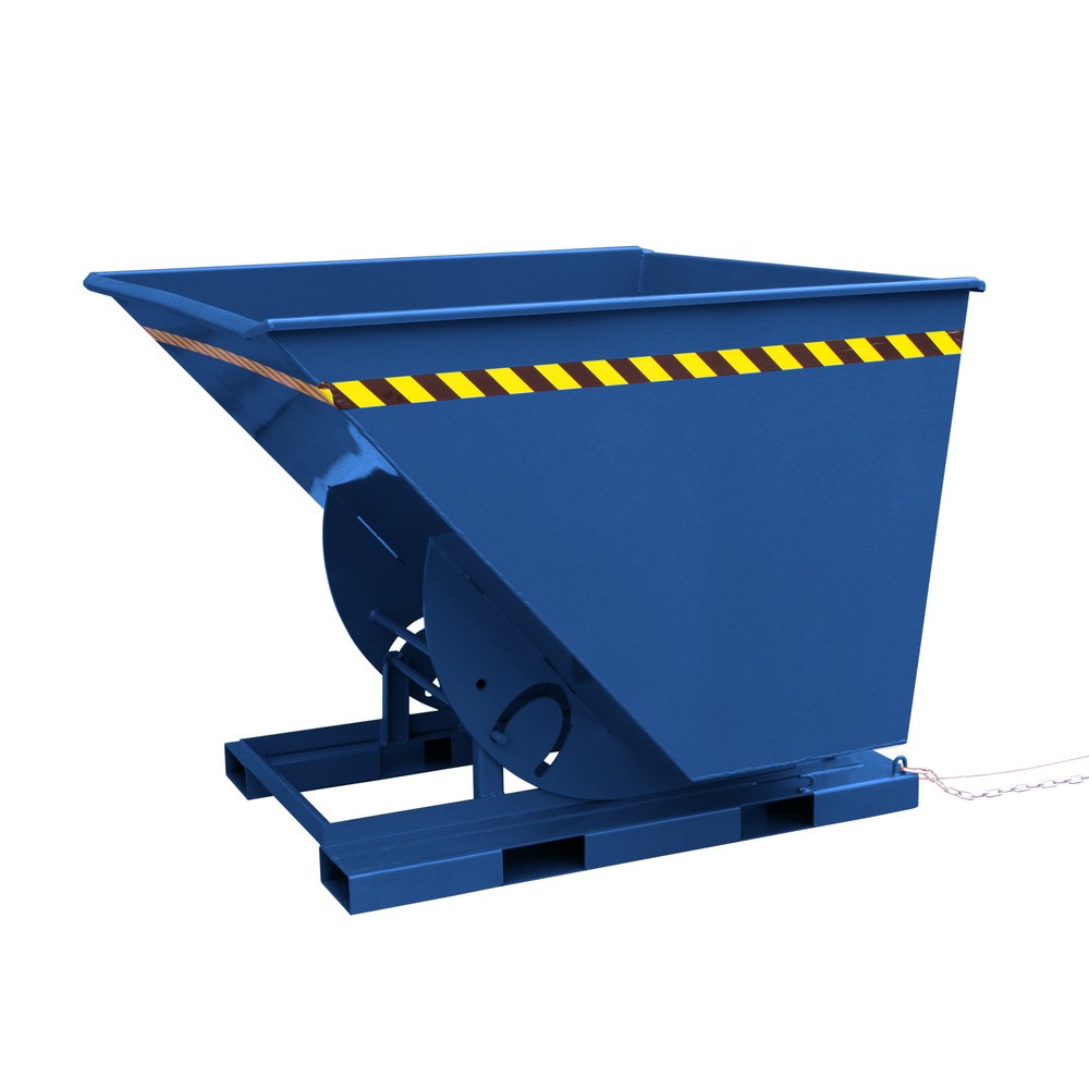 Produktabbildung Nr. 1: Eichinger® Kippbehälter in hoher Bauhöhe, quer zur und in Fahrtrichtung kippbar, 1500 kg, 1500 Liter, enzianblau