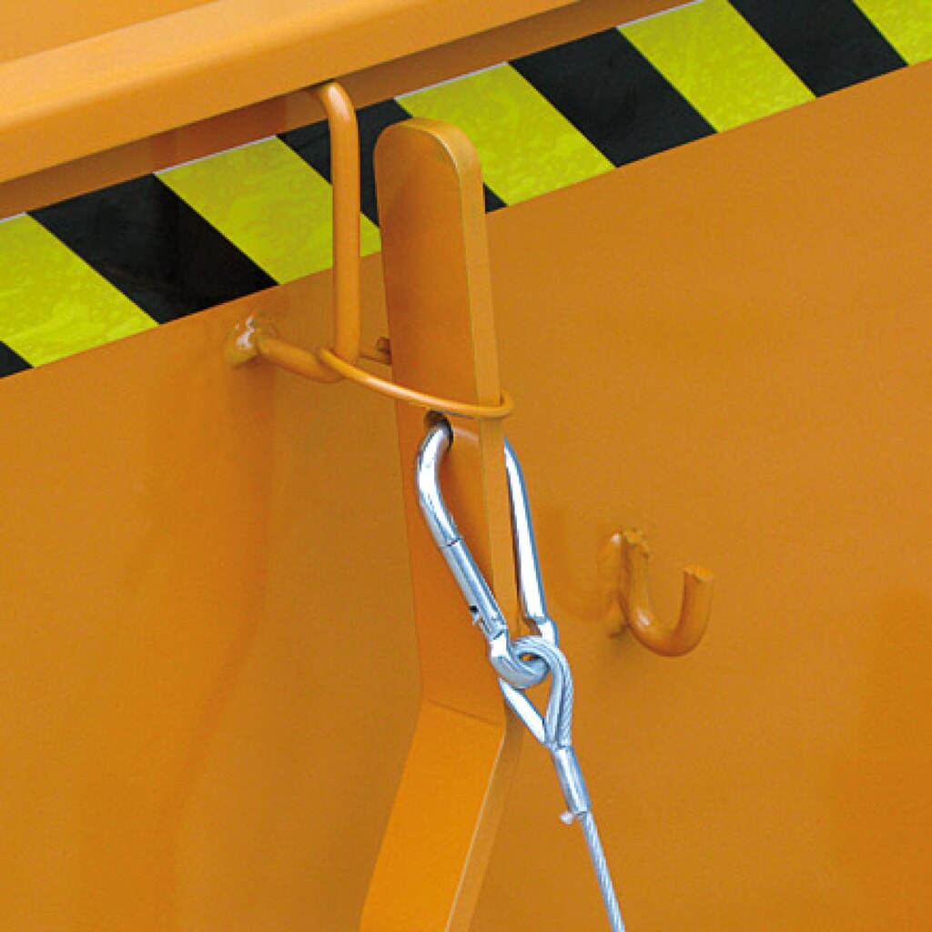 Eichinger® Kippbehälter mit Abrollautomatik, niedrige Bauhöhe, Volumen 0,3 m³, enzianblau Produktabbildung Nr. 5: Eichinger® Kippbehälter mit Abrollautomatik, niedrige Bauhöhe, Volumen 0,3 m³, enzianblau