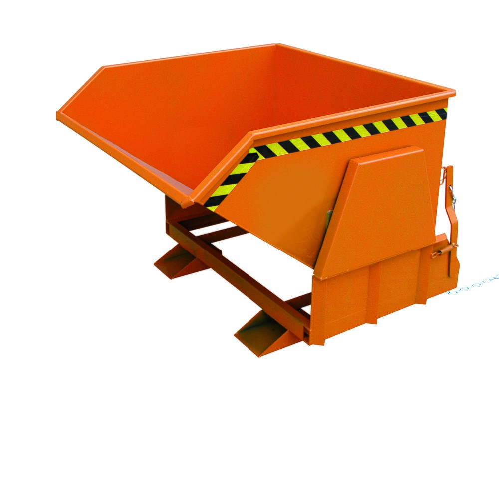 Produktabbildung Nr. 1: Eichinger® Kippbehälter mit geschützten Abrollkufen, 1000 kg, 400 Liter, reinorange