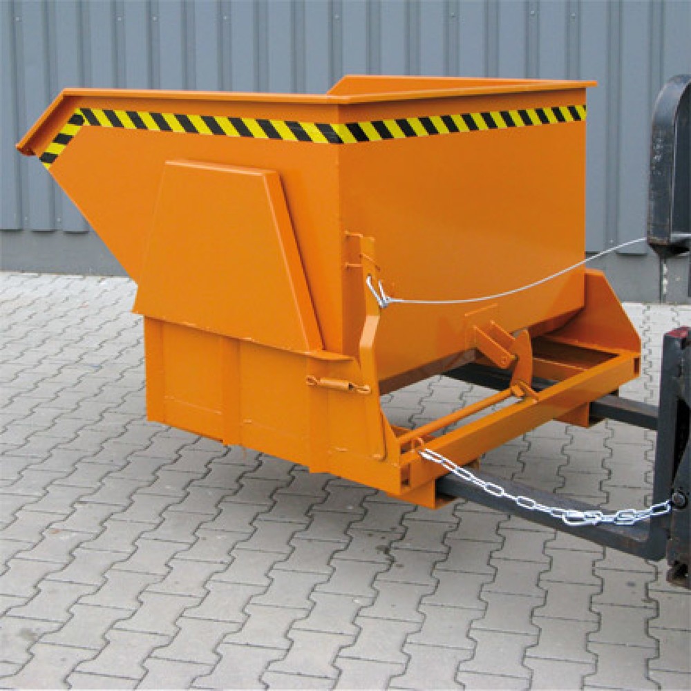 Produktabbildung Nr. 2: Eichinger® Kippbehälter mit geschützten Abrollkufen, 1000 kg, 400 Liter, reinorange