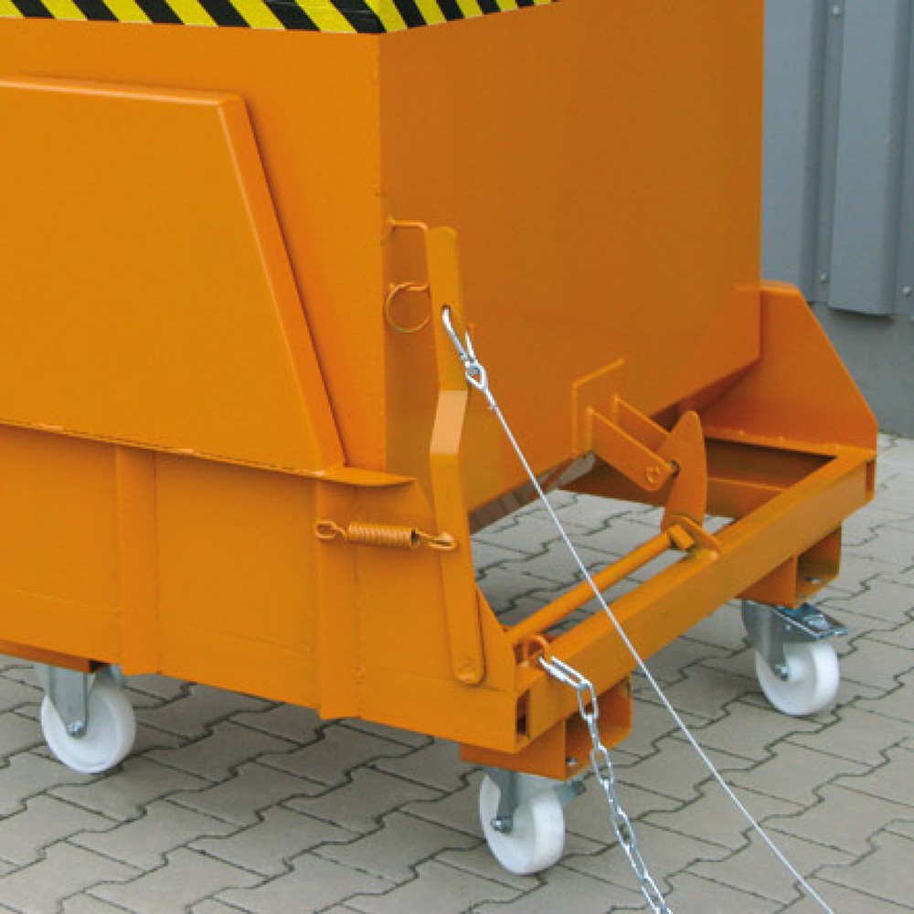 Produktabbildung Nr. 6: Eichinger® Kippbehälter mit geschützten Abrollkufen, 1000 kg, 400 Liter, reinorange