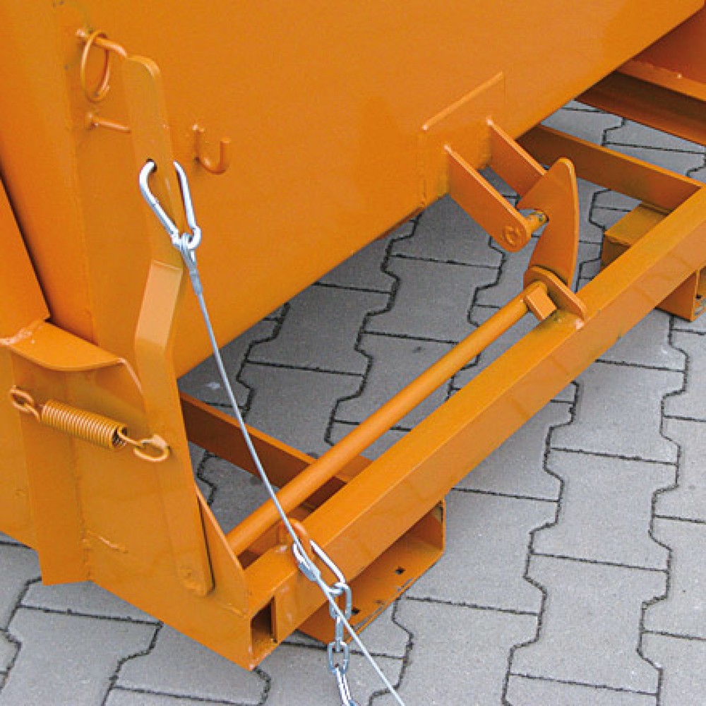 Produktabbildung Nr. 7: Eichinger® Kippbehälter mit geschützten Abrollkufen, 1000 kg, 400 Liter, reinorange