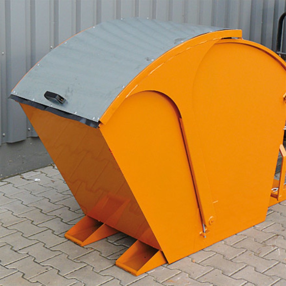 Produktabbildung Nr. 2: Eichinger® Kippbehälter mit Runddeckel, 1000 kg, 1000 Liter, anthrazitgrau