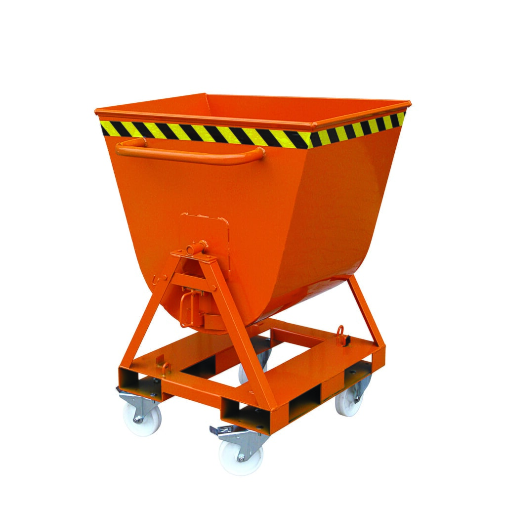 Produktabbildung Nr. 2: Eichinger® Kippmulde 2-seitig kippbar, von 4 Seiten anfahrbar, 500 kg, 300 Liter reinorange