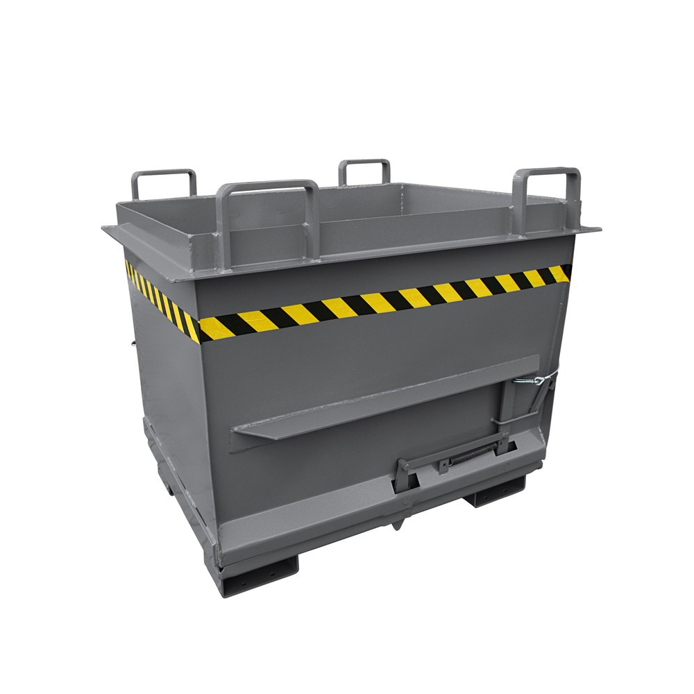 Produktabbildung: Eichinger® Klappbodenbehälter in konischer Ausführung, 2000 kg, 1000 Liter anthrazitgrau