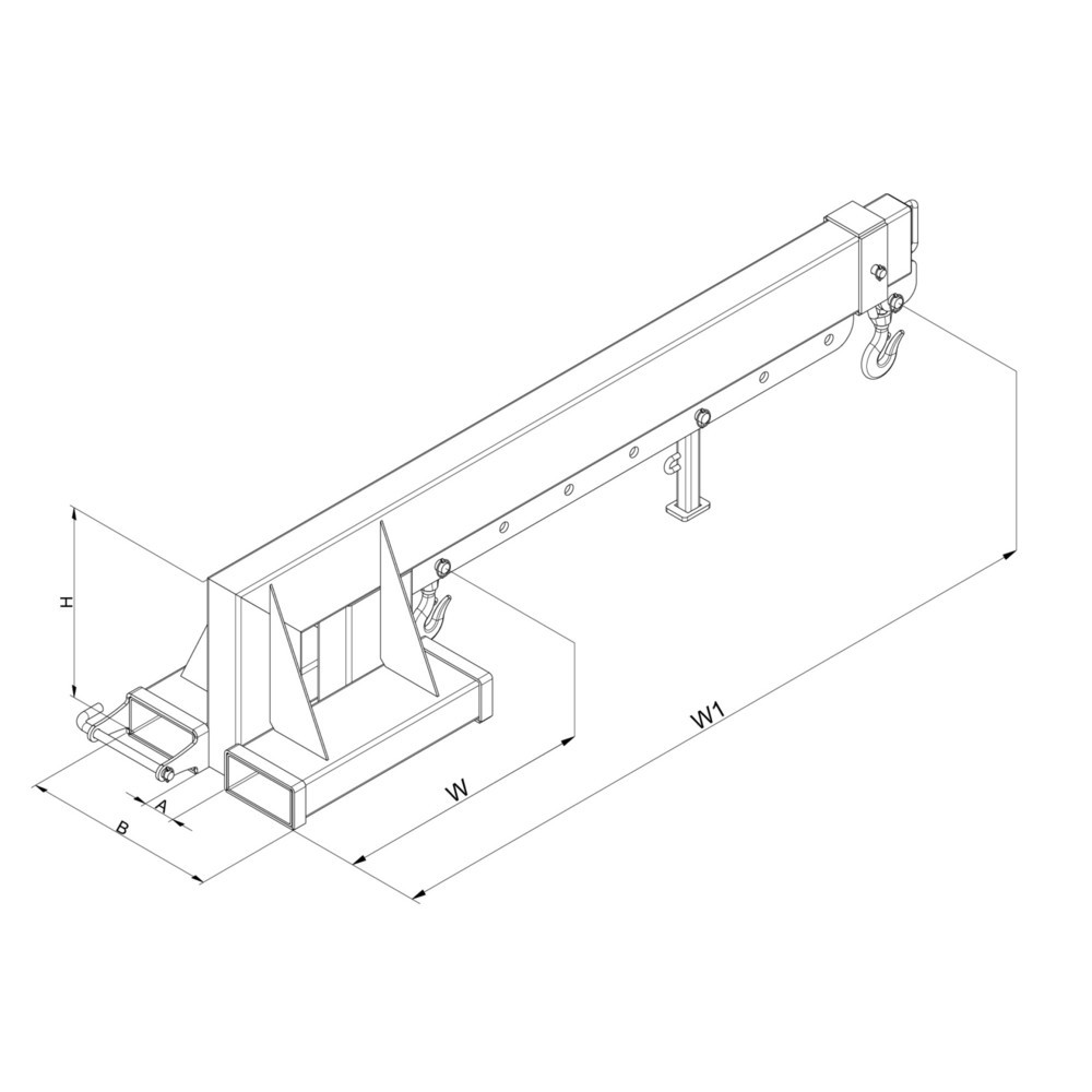 Produktabbildung Nr. 3: Eichinger® Kranarm teleskopierbar, 2500 kg,  reinorange