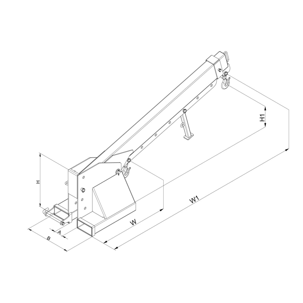 Produktabbildung Nr. 3: Eichinger® Kranarm teleskopierbar und höhenverstellbar, 2500 kg,  reinorange